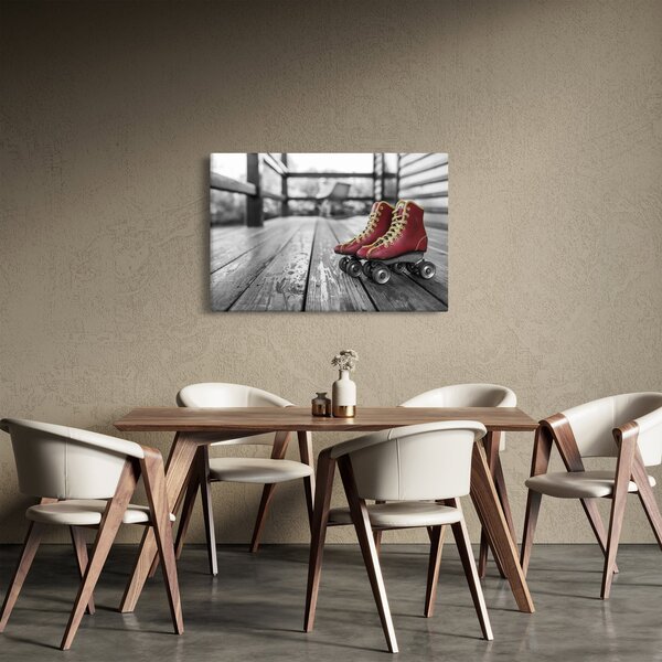 Slika crvenih starih cipela za rošule (90x60 cm)