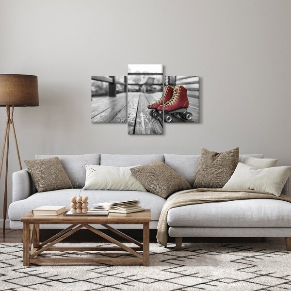 Slika crvenih starih cipela za rošule (90x60 cm)