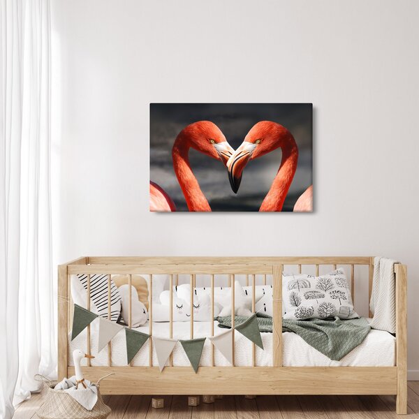 Slika dva zaljubljena flaminga (90x60 cm)