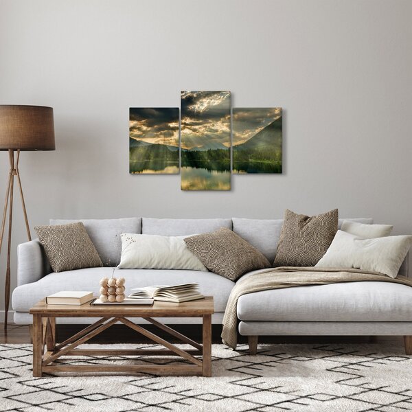 Slika jezera sa sunčevim zracima (90x60 cm)