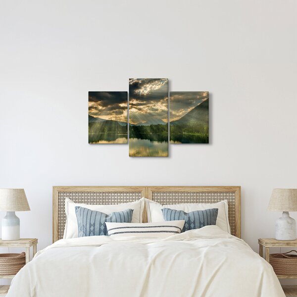 Slika jezera sa sunčevim zracima (90x60 cm)