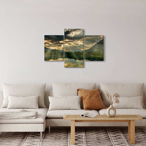 Slika jezera sa sunčevim zracima (90x60 cm)