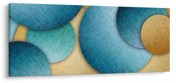 Slika apstrakcije sa krugovima (120x50 cm)