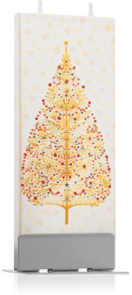 Flatyz Holiday Painted Golden Tree ukrasna svijeća 6x15 cm