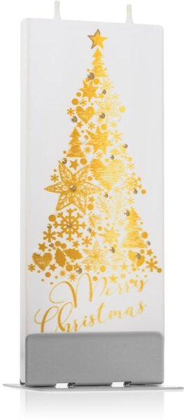 Flatyz Holiday Gold Merry Christmas Tree ukrasna svijeća 6x15 cm