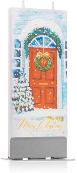 Flatyz Holiday Merry Christmas Red Door ukrasna svijeća 6x15 cm