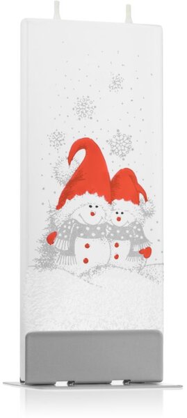 Flatyz Holiday Two Snowmen with Red Hats ukrasna svijeća 6x15 cm