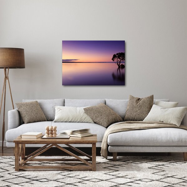 Slika vodene površine pri izlasku sunca (70x50 cm)