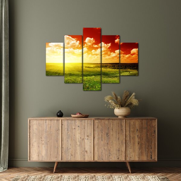 Slika livade sa sjajnim suncem (150x105 cm)