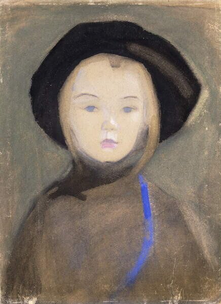 Schjerfbeck, Helene - Reprodukcija umjetnosti Girl with Blue Ribbon, 1909, (30 x 40 cm)