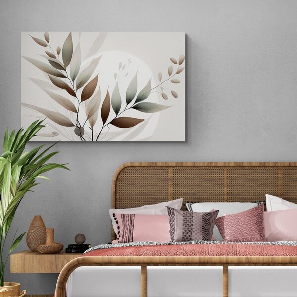 Slika minimalistički listovi u boho dizajnu