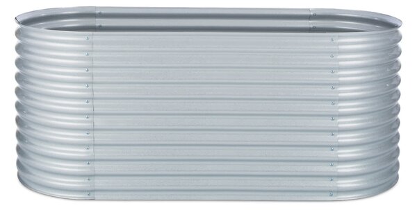 Blumfeldt Rondabox 200x100x80 cm Povišeni cvjetnjak Srebro