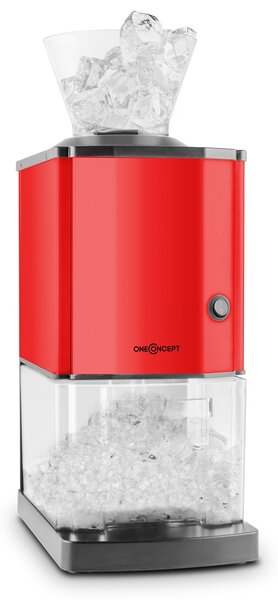 OneConcept Icebreaker, crvena, drobilica leda izvedbe 15 kg/h, obujma 3,5 l, saspremnikom za led, nehrđajući čelik