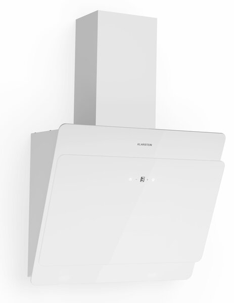 Klarstein Aurica 60, kuhinjska napa, 60 cm, 607 m³/h, LED, staklo, bijela boja