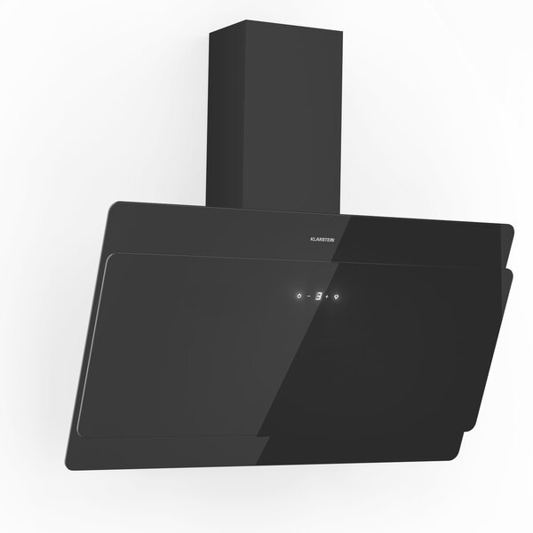 Klarstein Aurica 90, kuhinjska napa, 90 cm, 607 m³/h, LED, touch screen, staklo, crna boja