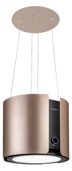 Klarstein Skyfall, otočna napa, Ø 45 cm, recirkulacija, 413 m³ / h, LED, zlatna