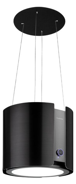 Klarstein Skyfall, otočna napa, Ø 45 cm, recirkulacija, 402 m³ / h, LED, crna