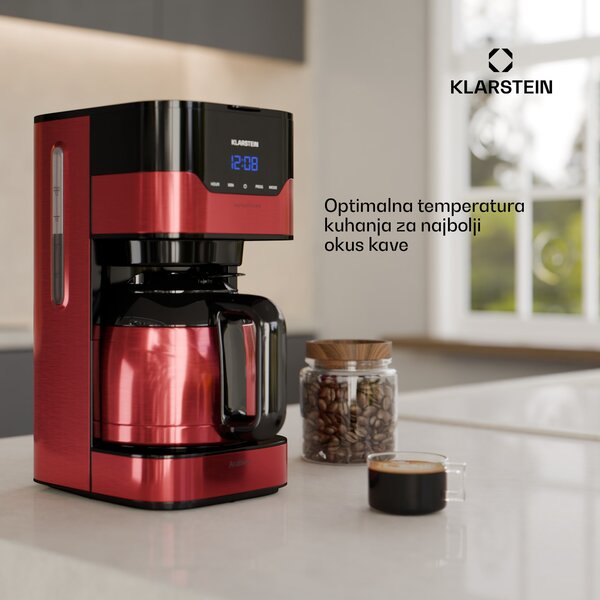 Klarstein Arabica 800W, kuhalo za kavu, 1.2 l, EasyTouch Control, srebrni/crni