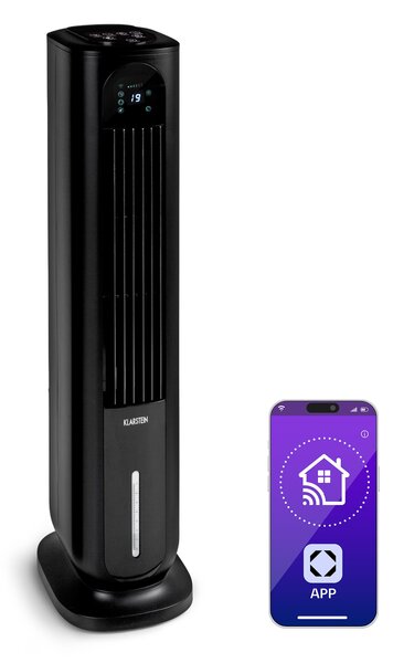 Klarstein Polar Tower Smart, ventilator, rashlađivač zraka, 7L, 85W, daljinski upravljač, 5x spremnik za hlađenje
