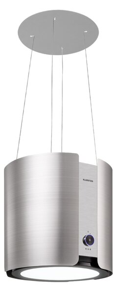 Klarstein Skyfall, otočna napa, Ø 45 cm, recirkulacija, 413 m³ / h, LED, srebrna