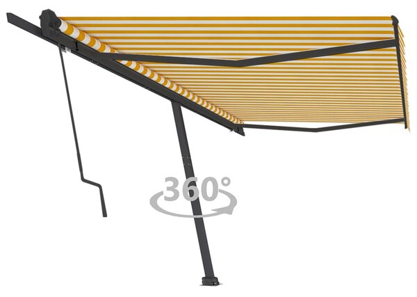 VidaXL Samostojeća automatska tenda 500 x 350 cm žuto-bijela