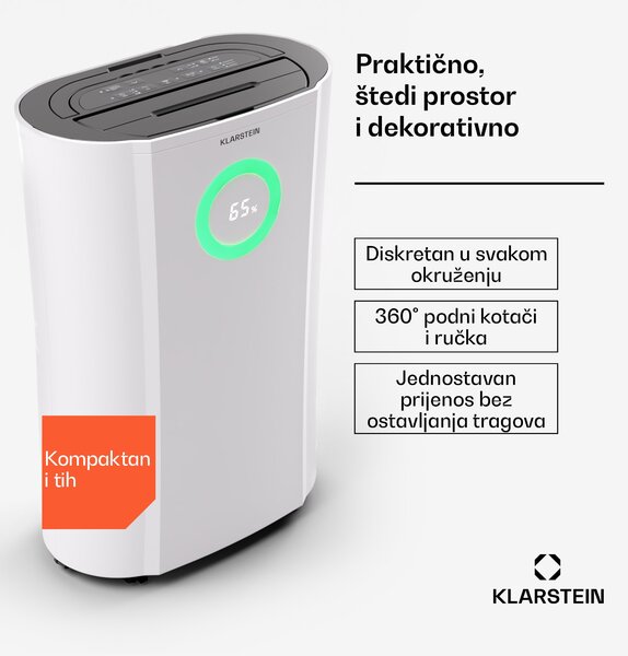 Klarstein DryFy Pro Connect 20 Smart, odvlaživač, WiFi, kompresija, 20l/d, 35-50m²