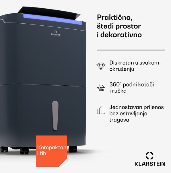 Klarstein DryFy Connect 40 Smart, odvlaživač, WiFi, kompresija, 40l/d, 60-70m²