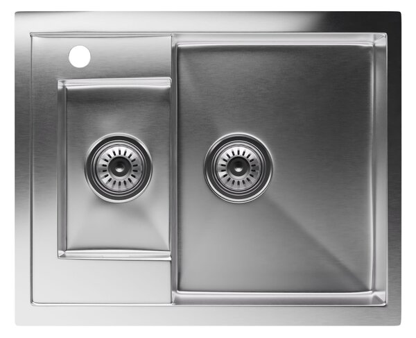 Klarstein TitanSteel kuhinjski sudoper, 61 x 50 cm, 2 sudopera, nehrđajući čelik, otporan na toplinu