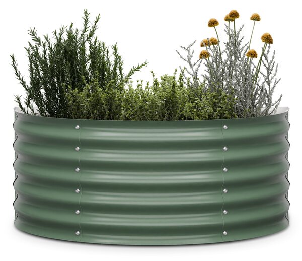 Blumfeldt High Grow Half Circle, polukružna povišena gredica, 105x43x60 cm, izrađena od valovitog čeličnog lima, jednostavna za sastavljanje, otporna na hrđu i mraz