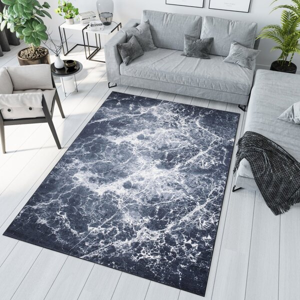 Tamni trendi tepih s apstraktnim uzorkom Širina: 140 cm | Duljina: 200 cm