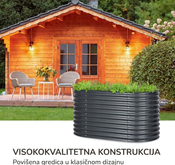 Blumfeldt High Grow, podignuta gredica, 160 x 80 x 80 cm, valovito željezo, jednostavna montaža
