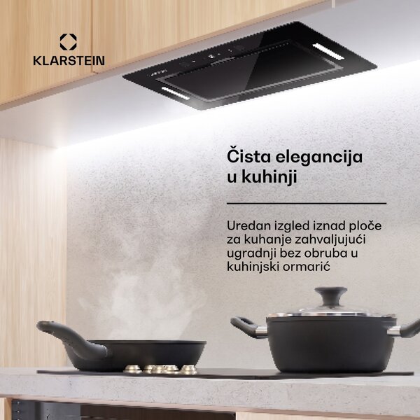 Klarstein Hektor Eco, napa, 52 cm, 466 m³/h, upravljanje na dodir, staklo