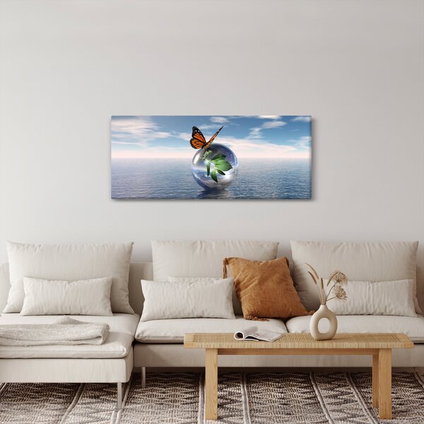 Slika leptira na staklenoj kugli (120x50 cm)