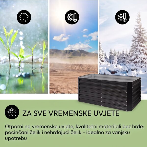 Blumfeldt High Grow Straight, povišeni cvjetnjak, 120 x 60 x 60 cm, 432 l, čelik