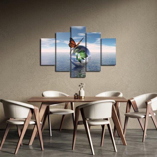 Slika leptira na staklenoj kugli (150x105 cm)