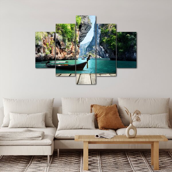 Slika dugog čamca na plaži (150x105 cm)