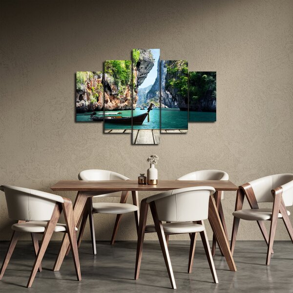 Slika dugog čamca na plaži (150x105 cm)