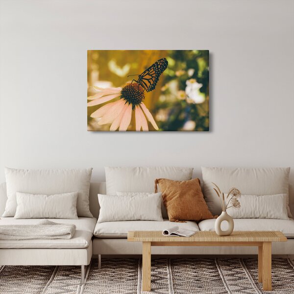 Slika leptira na cvijetu (90x60 cm)