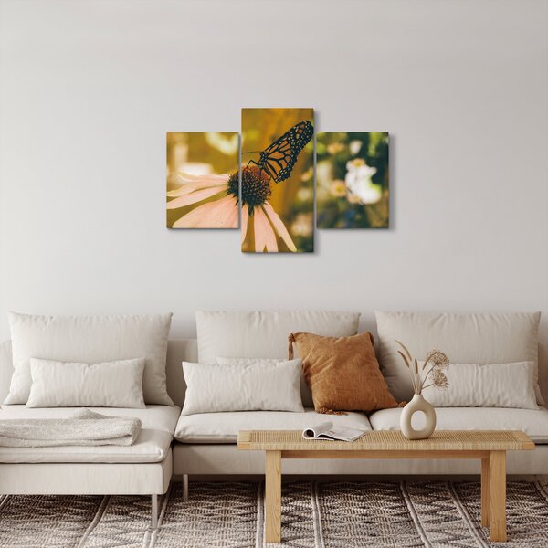 Slika leptira na cvijetu (90x60 cm)