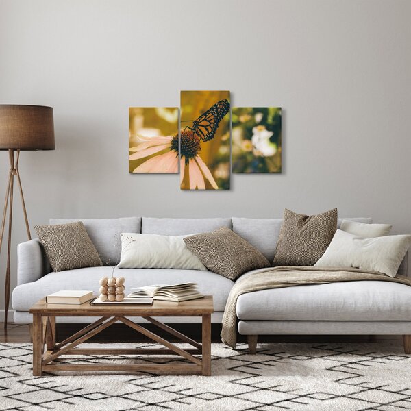 Slika leptira na cvijetu (90x60 cm)