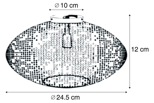 Orijentalna stropna svjetiljka crna sa zlatom 25 cm - Radiance