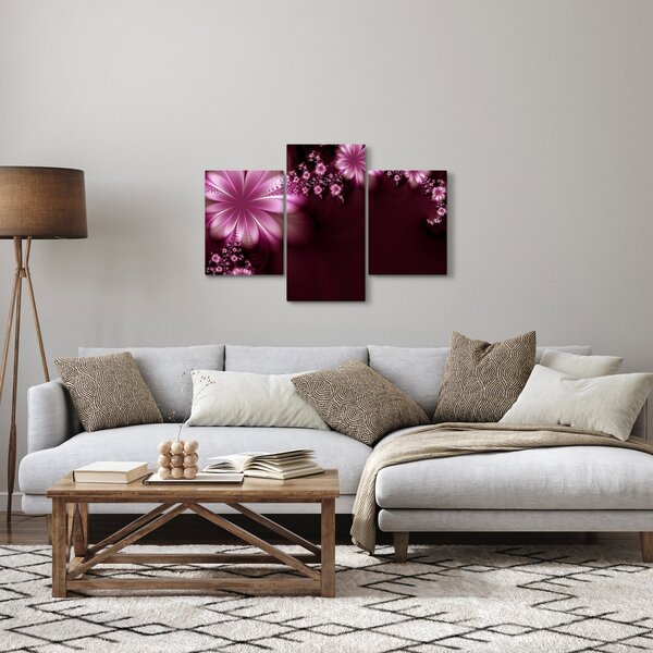 Slika apstrakcije - cvijeće (90x60 cm)