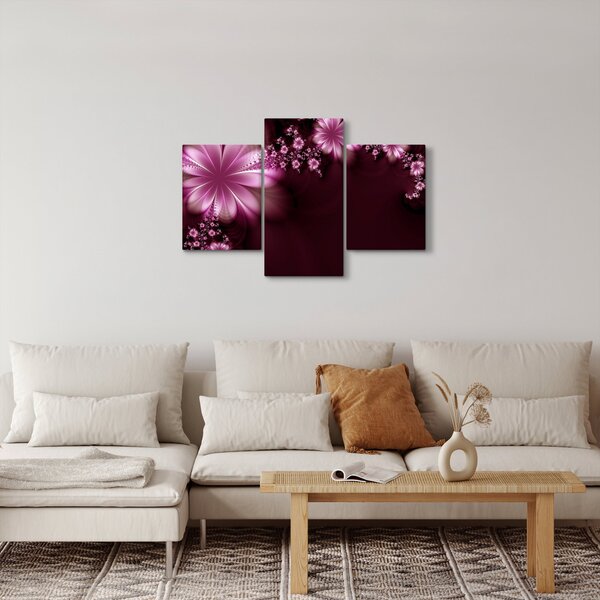 Slika apstrakcije - cvijeće (90x60 cm)
