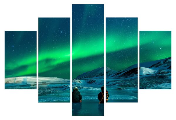 Slika ljudi pri polarnoj svijetolosti (150x105 cm)