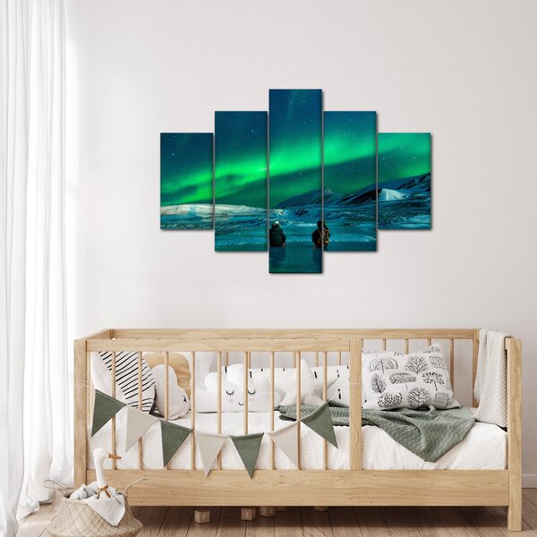 Slika ljudi pri polarnoj svijetolosti (150x105 cm)