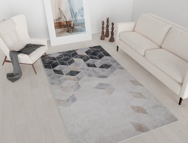 Sivo-krem perivi tepih 150x80 cm - Vitaus