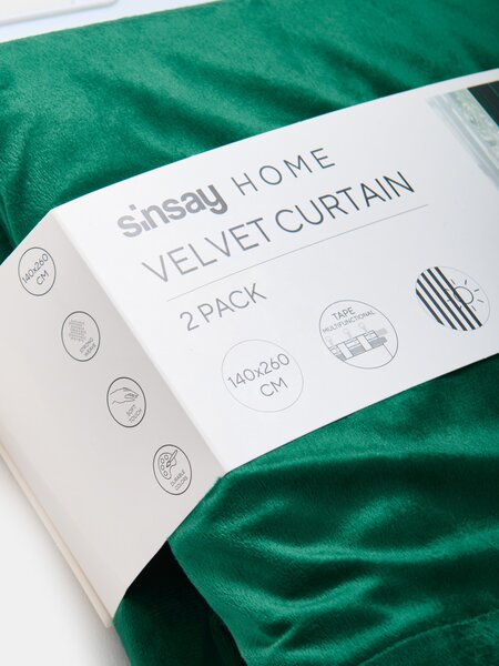 Sinsay - Set baršunastih zavjesa s trakom 2 pack