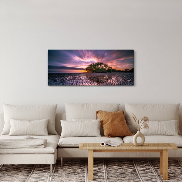 Slika plaže pri zalasku sunca (120x50 cm)