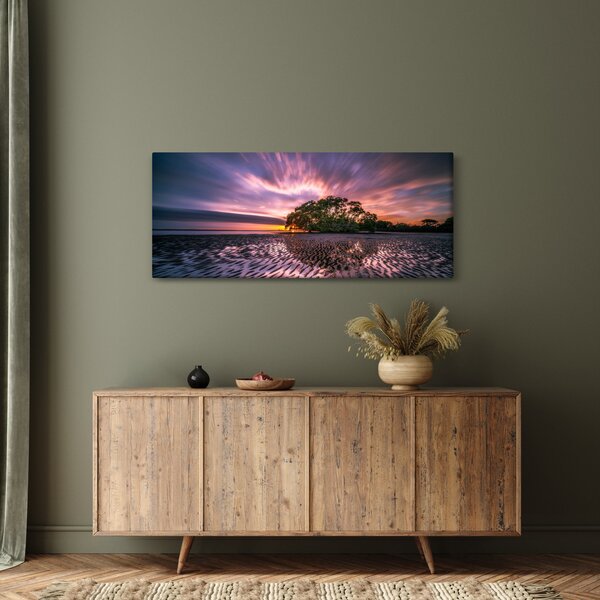 Slika plaže pri zalasku sunca (120x50 cm)