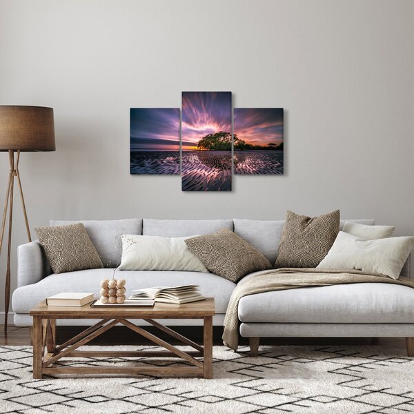 Slika plaže pri zalasku sunca (90x60 cm)